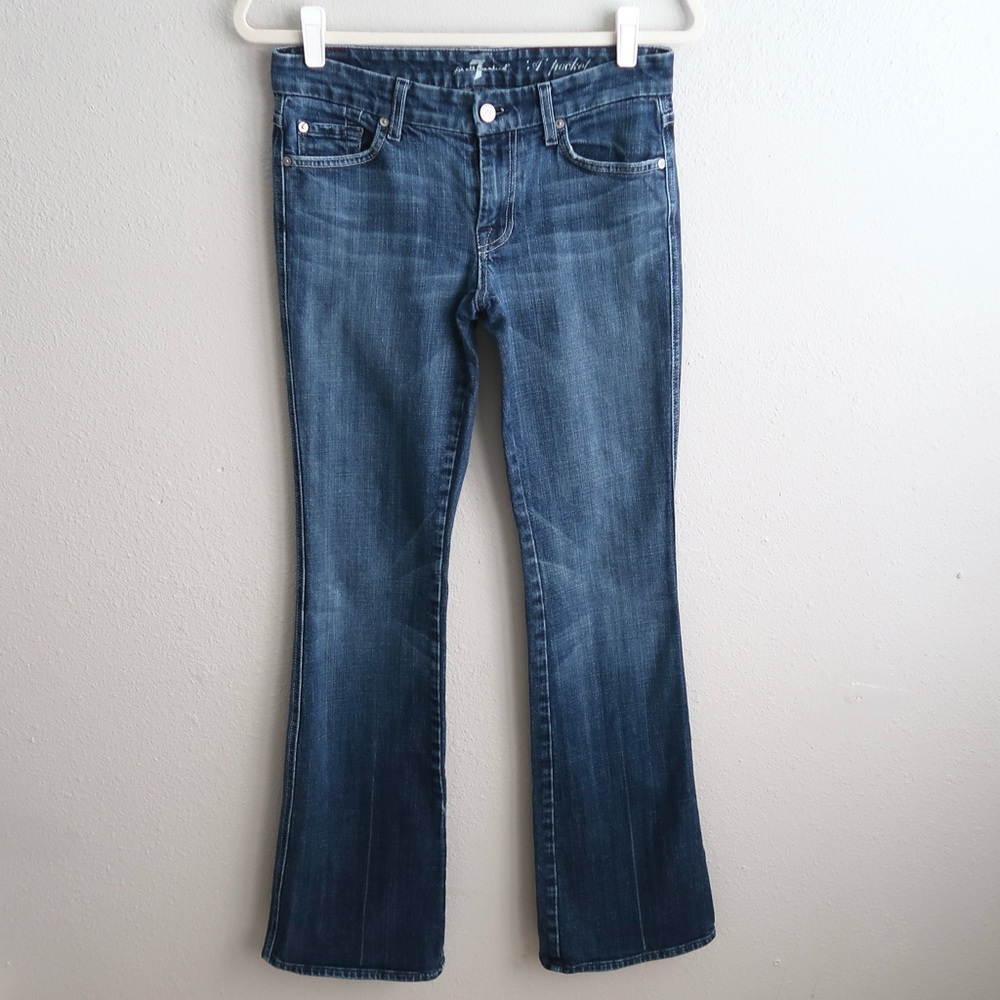 Vintage Y2K 7 For All Mankind Dark Blue Low Rise Flare Jeans
